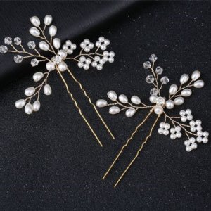 3 piece White Leave Design Handmade Bridal Wedding Hairpins